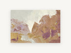 Lavender Ridge Clearing, lavender and gold abstract landscape, landscape canvas wall art print, front view
