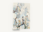 Pale Leaves in Wind, abstract pale blue leaves branch painting, floral canvas wall art print ready to hang