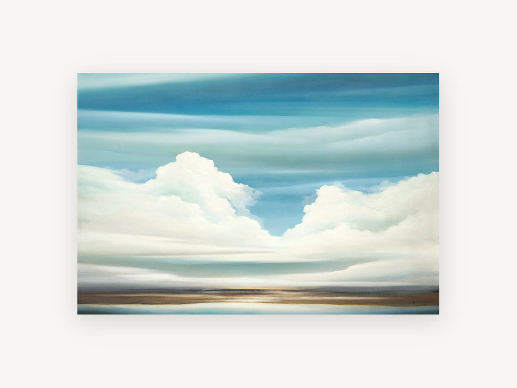 Cumulus Over Still Water, coastal canvas wall art print, front view
