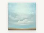 Soft Cloud Horizon, pale blue cloudscape over horizon, landscape canvas wall art print, front view
