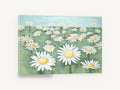 Daisy Meadow Hill, white daisy meadow floral painting, floral canvas wall art print ready to hang