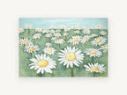 Daisy Meadow Hill, floral canvas wall art print, front view
