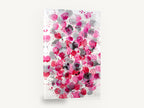 Pink Blush Bouquet, pink and grey abstract circles splatter, floral canvas wall art print ready to hang