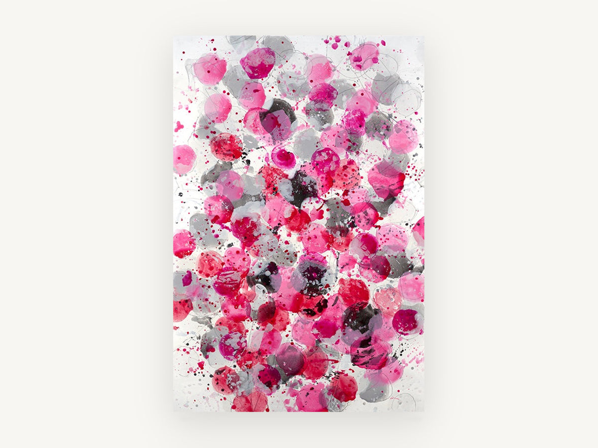 Pink Blush Bouquet, floral canvas wall art print, front view