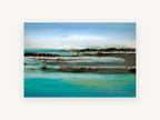 Teal Shoreline Bands, coastal canvas wall art print, front view