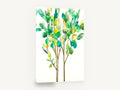 Leafy Green Saplings, green watercolour leafy branches botanical, floral canvas wall art print ready to hang