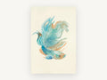 Teal Betta Drift, coastal canvas wall art print, front view