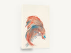 Coral Betta Study, orange betta fish watercolour, coastal canvas wall art print ready to hang