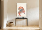 Coral Betta Study coastal canvas print on the wall of a hallway