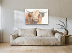 Fringe Over One Eye animal canvas print on the wall of a living room