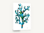 Turquoise Coral Branch, turquoise sea coral watercolour, coastal canvas wall art print ready to hang