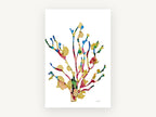 Ink Coral Branches, coastal canvas wall art print, front view