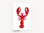 Crimson Lobster Study, red lobster watercolour, coastal canvas wall art print ready to hang
