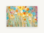 Sunlit Meadow Blooms, floral canvas wall art print, front view
