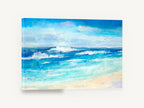Turquoise Shore Break, turquoise ocean waves seascape artwork, coastal canvas wall art print ready to hang