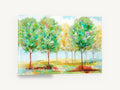 Spring Grove Light, bright spring trees painterly landscape, landscape canvas wall art print ready to hang