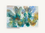 Teal Petal Drift, abstract teal blue floral painting, floral canvas wall art print ready to hang
