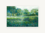 Misty Meadow Blooms, floral canvas wall art print, front view