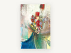 Red Bouquet Celebration, floral canvas wall art print, front view