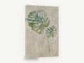 Silver Monstera Pair, monstera leaves watercolour botanical, floral canvas wall art print ready to hang