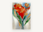 Scarlet Gold Bouquet, floral canvas wall art print, front view
