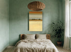 Amber Horizon Meadow landscape canvas print on the wall of a bedroom