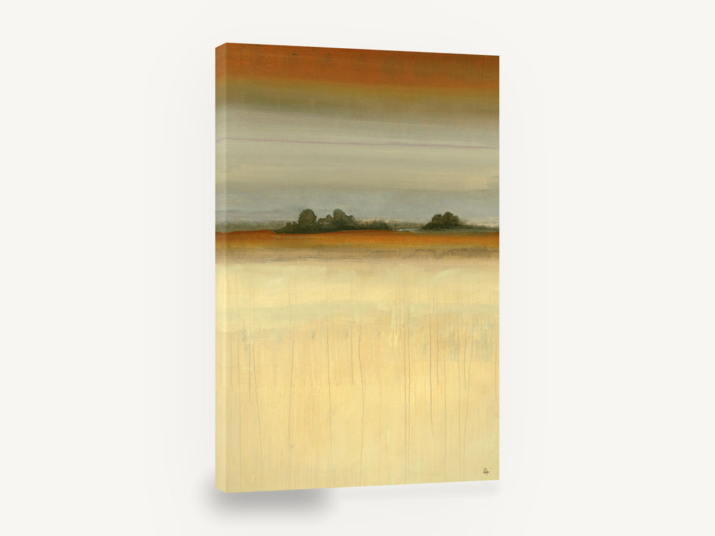 Amber Horizon Meadow, abstract meadow landscape painting, landscape canvas wall art print ready to hang