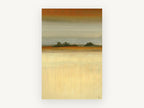 Amber Horizon Meadow, abstract meadow landscape painting, landscape canvas wall art print, front view