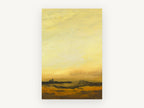 Amber Horizon Haze, golden sky abstract landscape, landscape canvas wall art print, front view