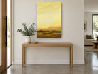 Amber Horizon Haze landscape canvas print on the wall of a entry hall