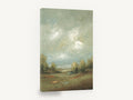 Clearing Over the Meadow, cloudy sky meadow landscape painting, landscape canvas wall art print ready to hang