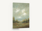 Clearing Over the Meadow, cloudy sky meadow landscape painting, landscape canvas wall art print ready to hang