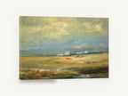 Amber Plain Horizon, golden plain abstract landscape, landscape canvas wall art print ready to hang
