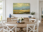 Amber Plain Horizon landscape canvas print on the wall of a Hamptons dining room
