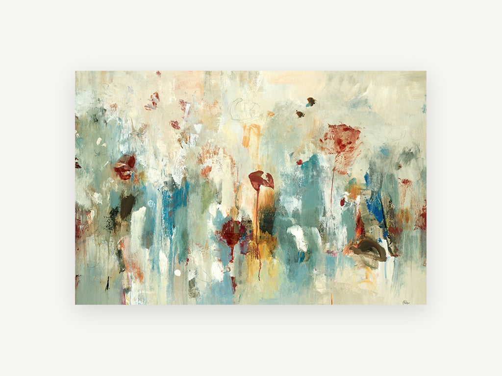 Poppies in the Mist, floral canvas wall art print, front view