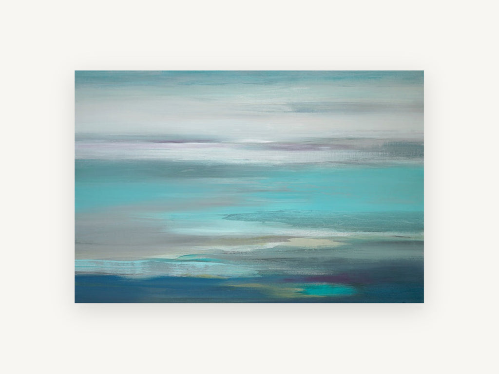 Turquoise Tide Haze, coastal canvas wall art print, front view