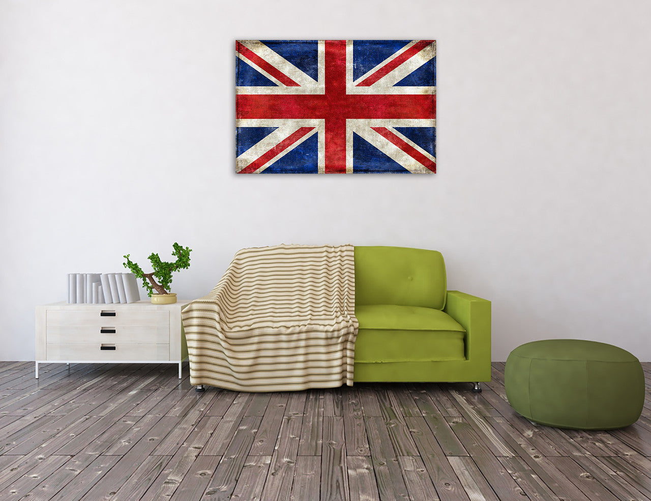 United Kingdom Flag Wall Art Print on the wall