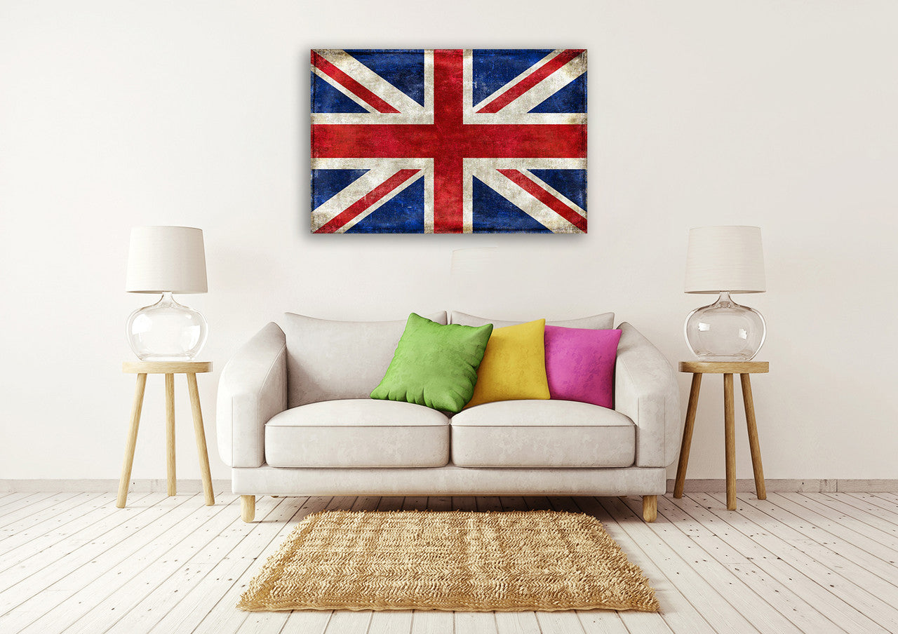 United Kingdom Flag Wall Art Print on the wall