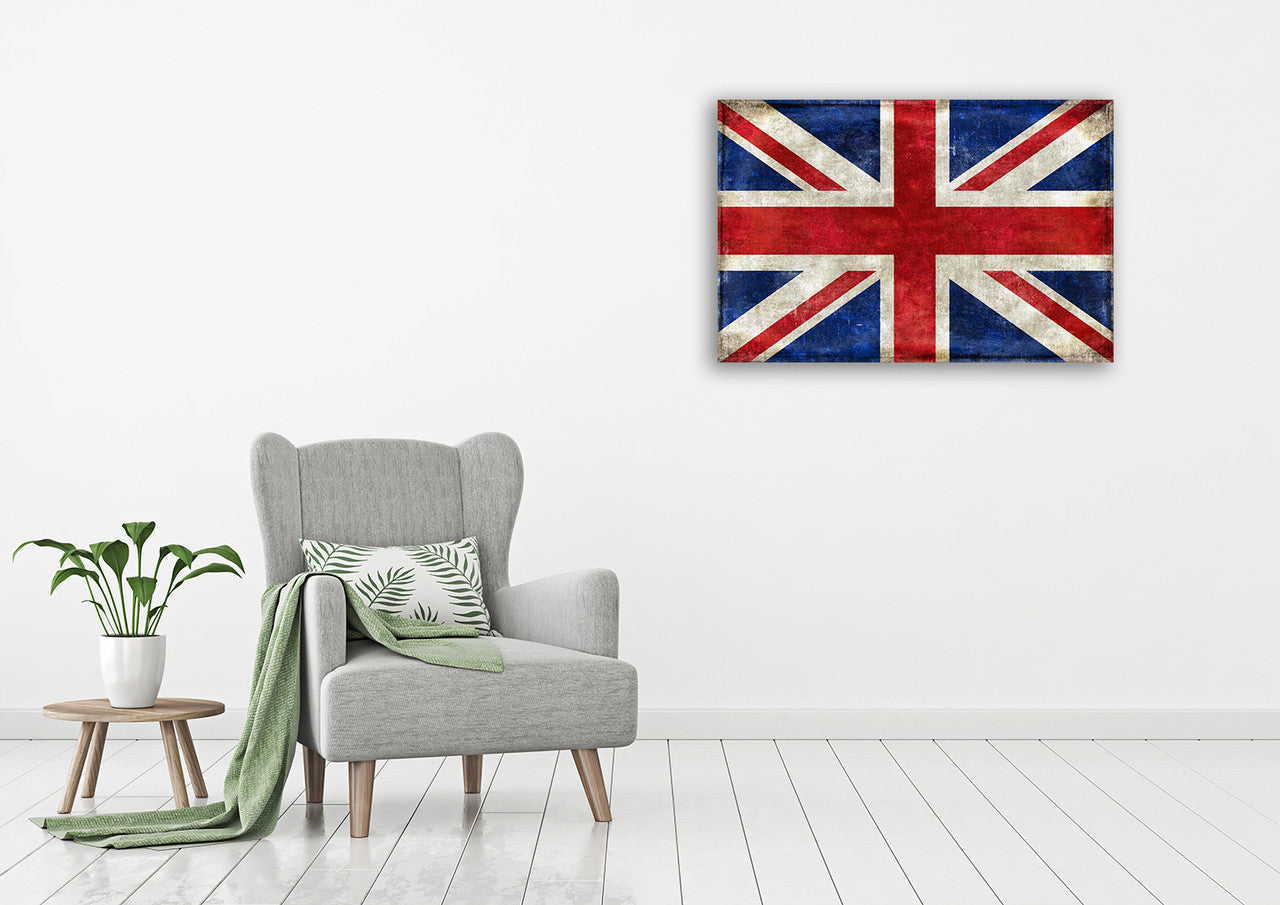 United Kingdom Flag Wall Art Print on the wall
