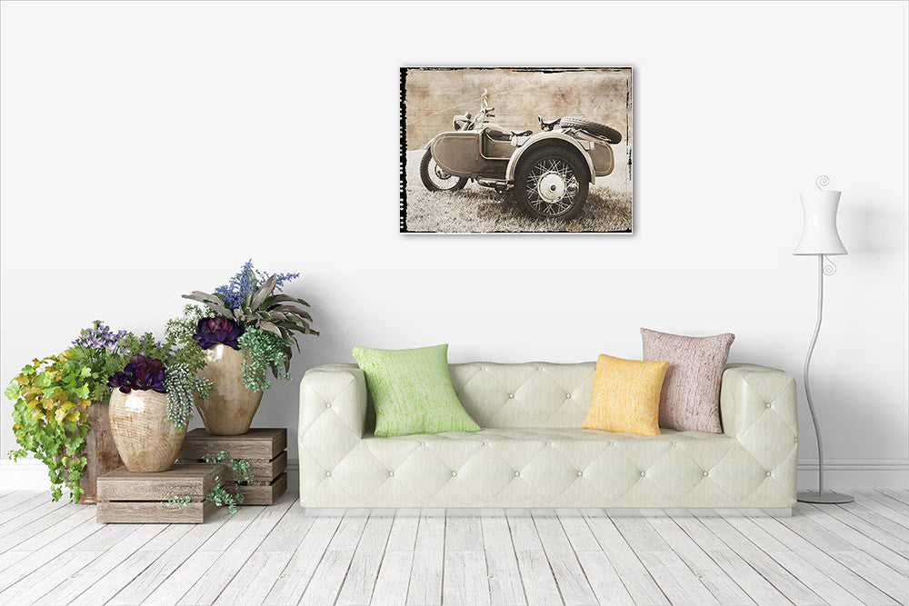 Ural Motorcycle II Wall Art Print on the wall