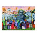 Urban Graffiti Robot Wall Art Print