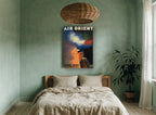 Air Orient Two Faces vintage canvas print on the wall of a bedroom