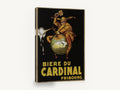 Jester Astride the Globe, vintage cardinal beer jester poster, stretched canvas wall art print ready to hang