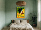 Grapes for the Table vintage canvas print on the wall of a bedroom