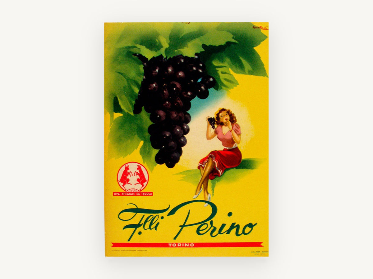 Grapes for the Table, vintage canvas wall art print, front view