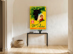 Grapes for the Table vintage canvas print on the wall of a hallway