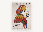 Pepita Parrot Toast, vintage canvas wall art print, front view