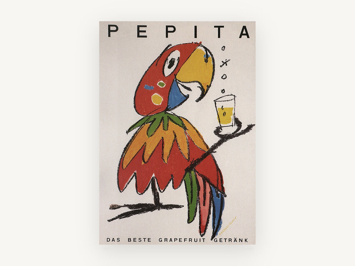 Pepita Parrot Toast, vintage canvas wall art print, front view