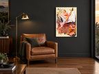 Moulin Rouge Can-Can vintage canvas print on the wall of a charcoal living room
