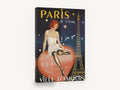 Paris City of Love, vintage paris eiffel tower love poster, stretched canvas wall art print ready to hang